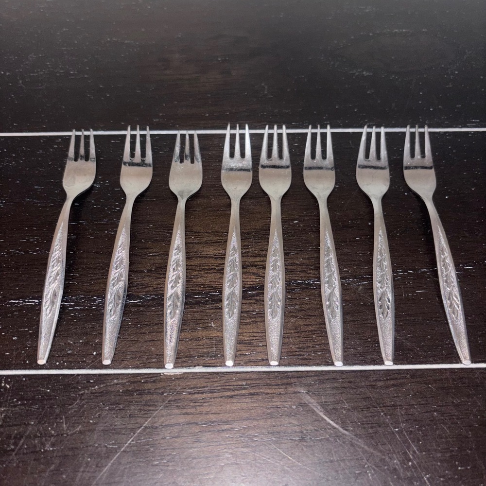 REF2 Stainless Steel by Regent Sheffield‎ Cocktail Forks JAPAN | Set of 8 | MCM